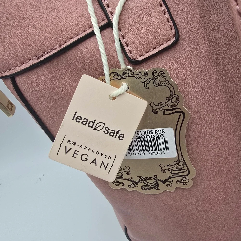 Alyssa Women's Pink Vegan‎ Leather Backpack Convertible Bag